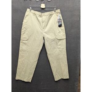 Chaps Khaki Chinos Classic Fit Flat Front Cargo Pants Twill Men's 38x30 NWT